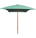 vidaXL Parasol met houten paal 200x300 cm groen