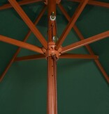 vidaXL Parasol met houten paal 200x300 cm groen