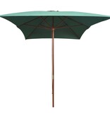 vidaXL Parasol met houten paal 200x300 cm groen