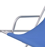 vidaXL Terrasstoelen verstelbaar 2 st staal blauw