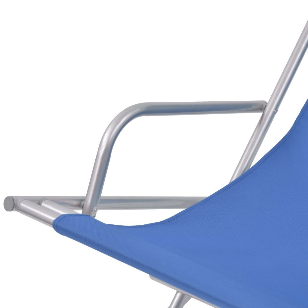 vidaXL Terrasstoelen verstelbaar 2 st staal blauw