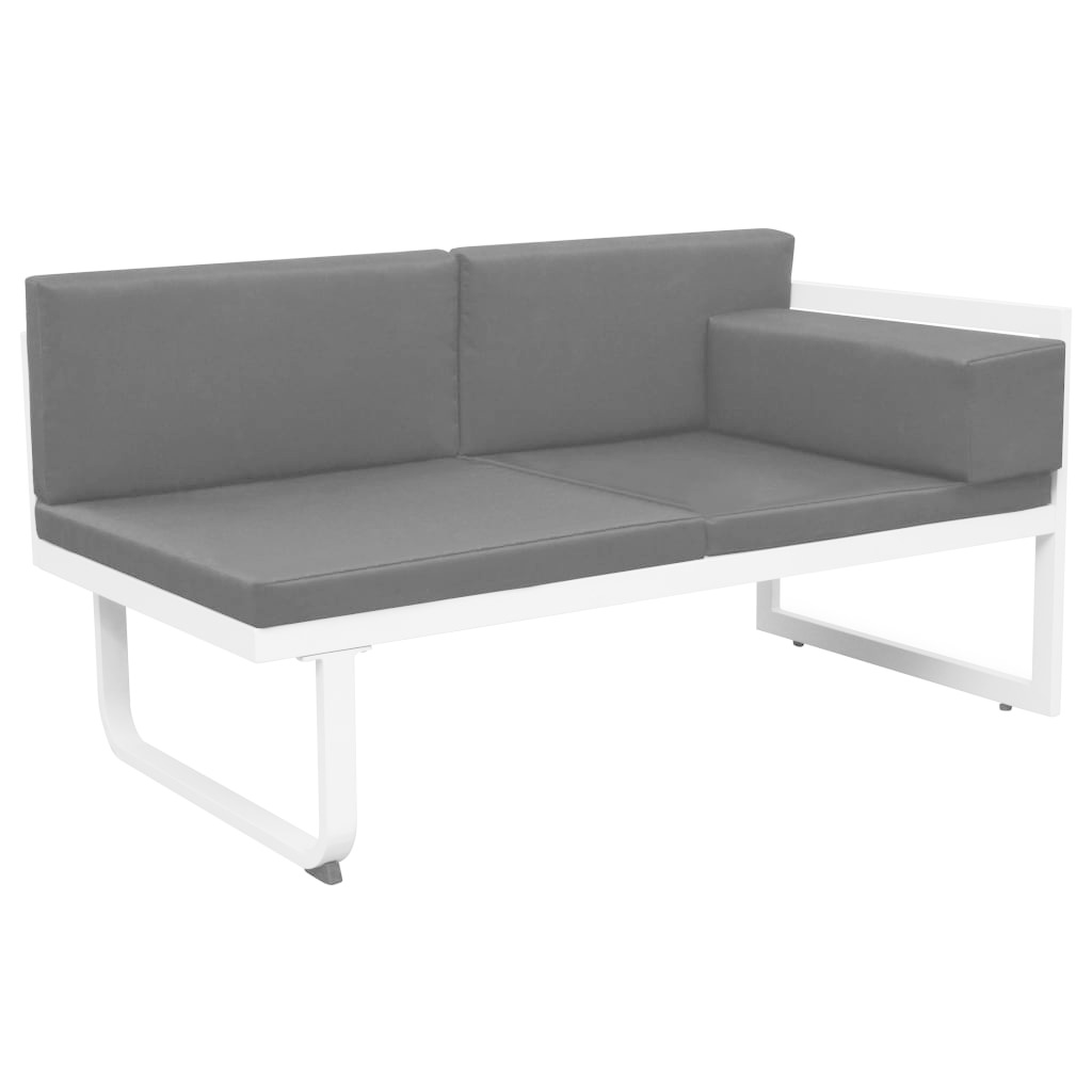 vidaXL 5-delige Loungeset textileen aluminium zwart