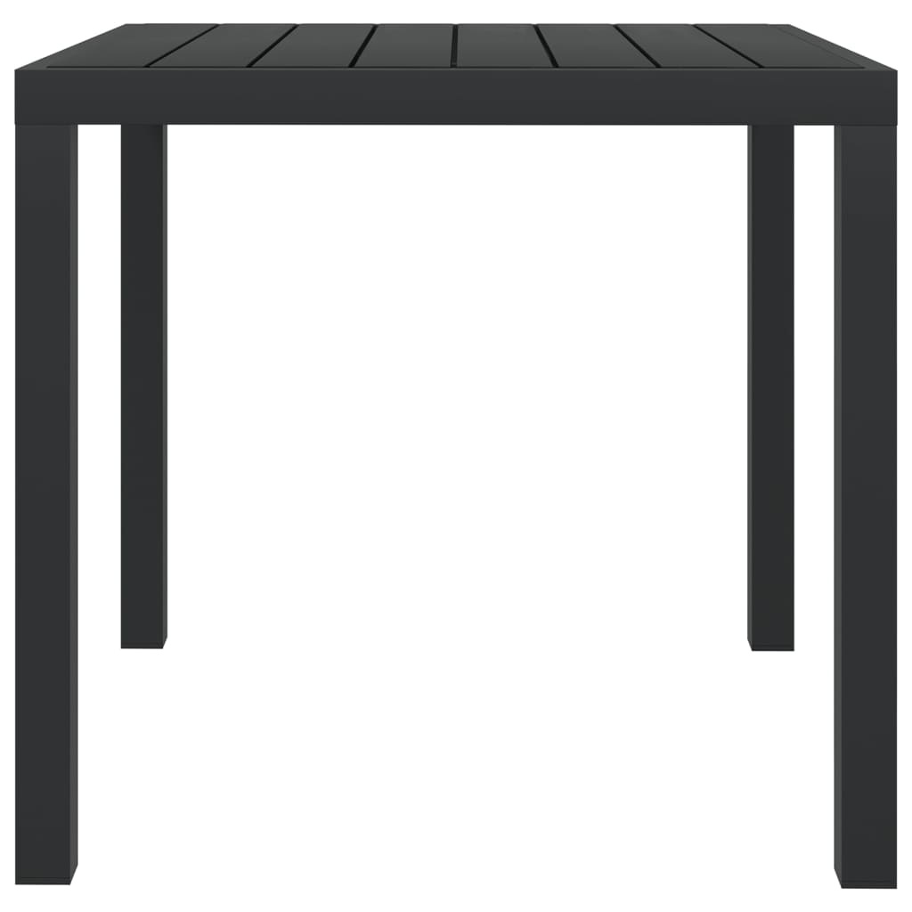 vidaXL Tuintafel 80x80x74 cm HKC aluminium zwart