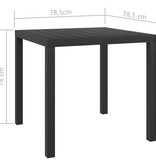 vidaXL Tuintafel 80x80x74 cm HKC aluminium zwart