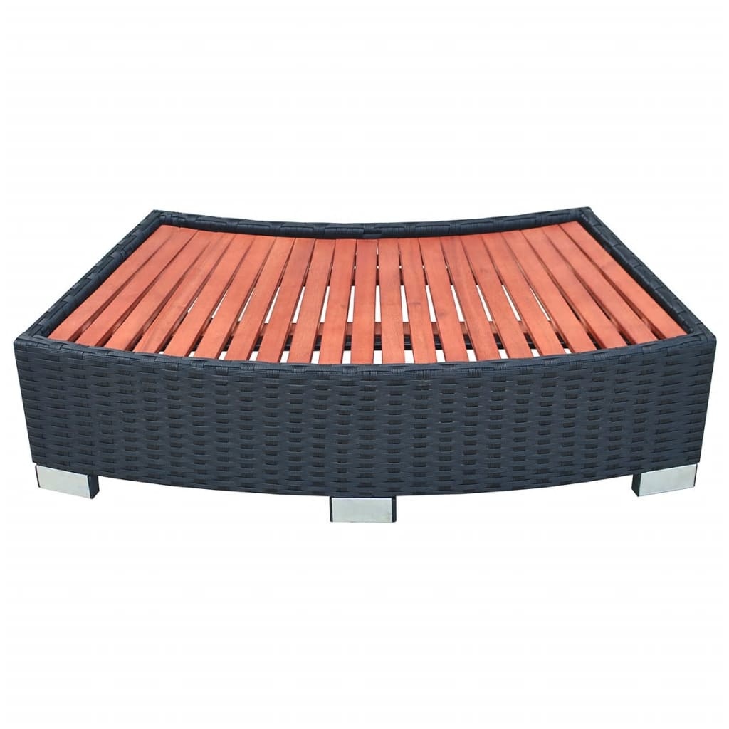 vidaXL Spa trapje 92x45x25 cm poly rattan zwart