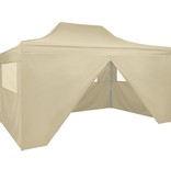 VidaXL Vouwtent pop-up met 4 zijwanden 3x4,5 m crèmewit