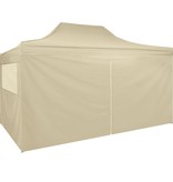 vidaXL Vouwtent pop-up met 4 zijwanden 3x4,5 m crèmewit