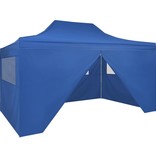 vidaXL Vouwtent pop-up met 4 zijwanden 3x4,5 m blauw