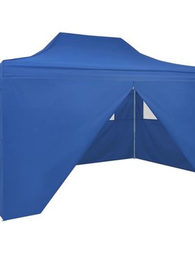 vidaXL Vouwtent pop-up met 4 zijwanden 3x4,5 m blauw