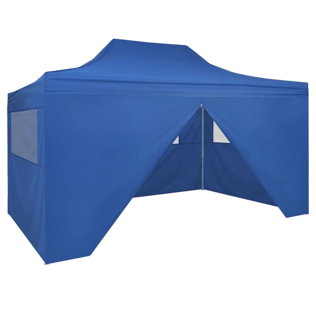 vidaXL Vouwtent pop-up met 4 zijwanden 3x4,5 m blauw