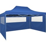 vidaXL Vouwtent pop-up met 4 zijwanden 3x4,5 m blauw