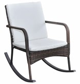 vidaXL Tuinschommelstoel poly rattan bruin