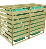 vidaXL Containerberging dubbel 240 L FSC geïmpregneerd hout