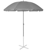 vidaXL Ligbedden met parasol aluminium zwart