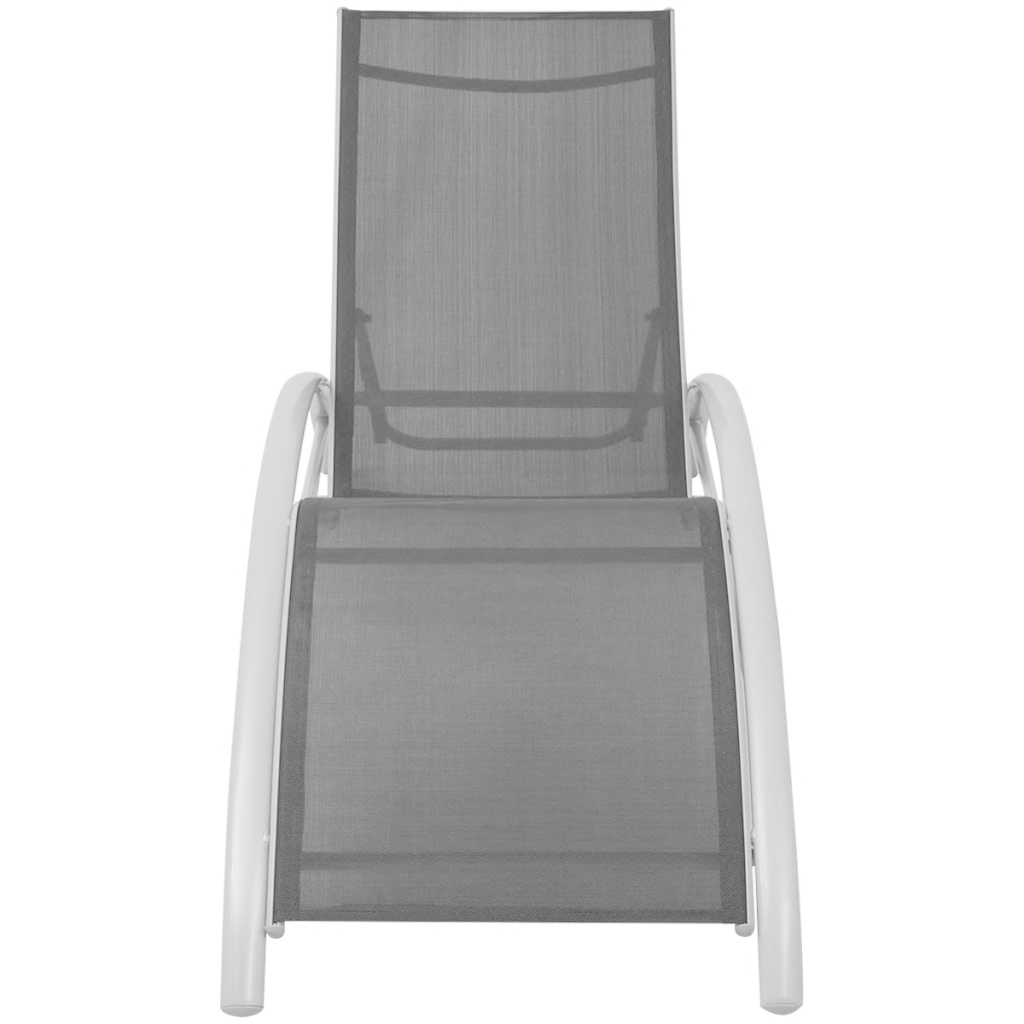 VidaXL Ligbedden met parasol aluminium zwart