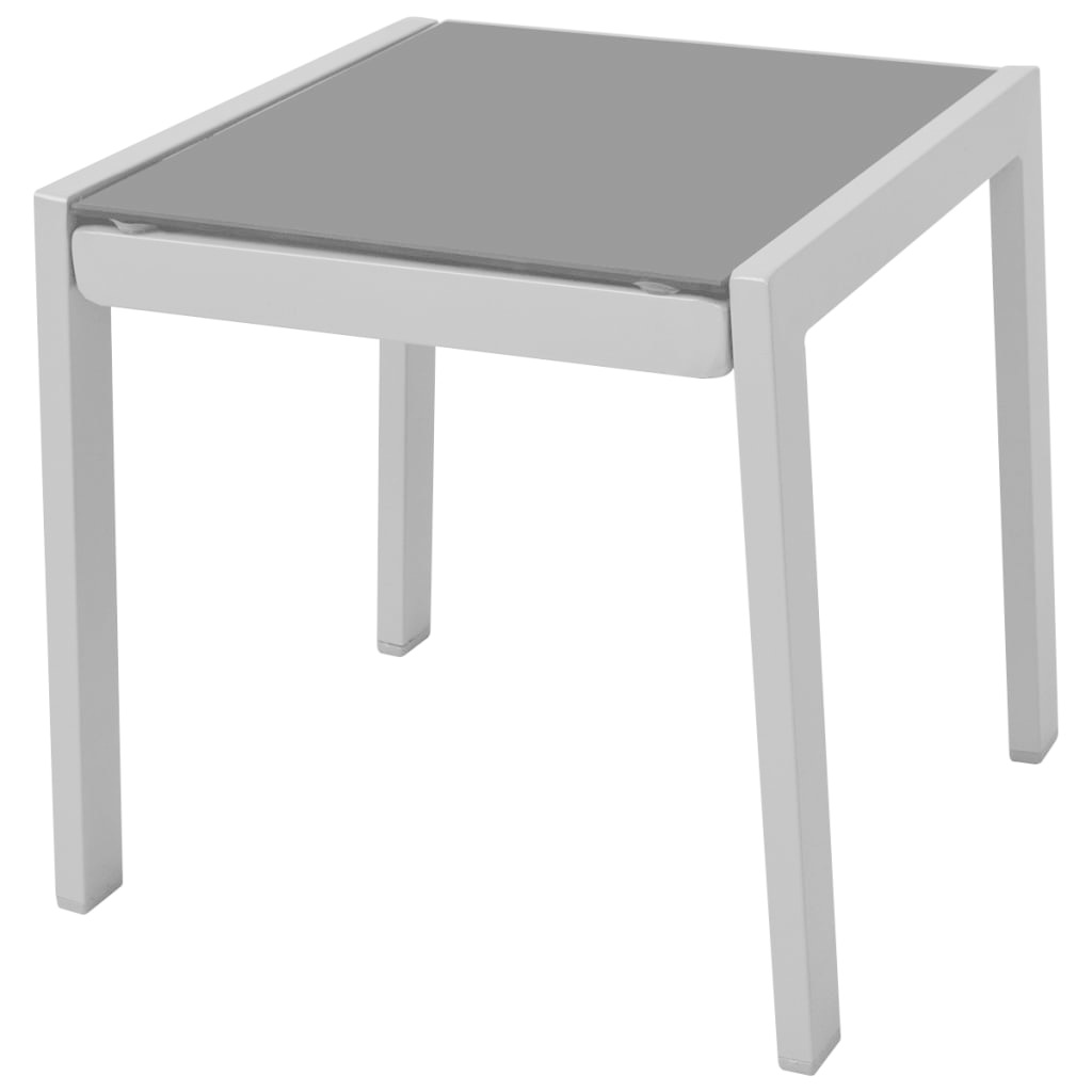 vidaXL Ligbedden met tafel aluminium zwart