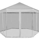 vidaXL Partytent pop-up zeshoekig met 6 zijwanden 3,6x3,1 m grijs