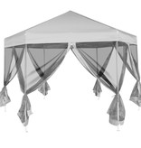 vidaXL Partytent pop-up zeshoekig met 6 zijwanden 3,6x3,1 m grijs