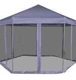 vidaXL Partytent pop-up zeshoekig met 6 zijwanden 3,6x3,1 m donkerblauw