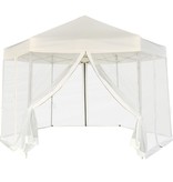 VidaXL Partytent pop-up zeshoekig met 6 zijwanden 3,6x3,1 m crèmewit
