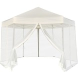 vidaXL Partytent pop-up zeshoekig met 6 zijwanden 3,6x3,1 m crèmewit