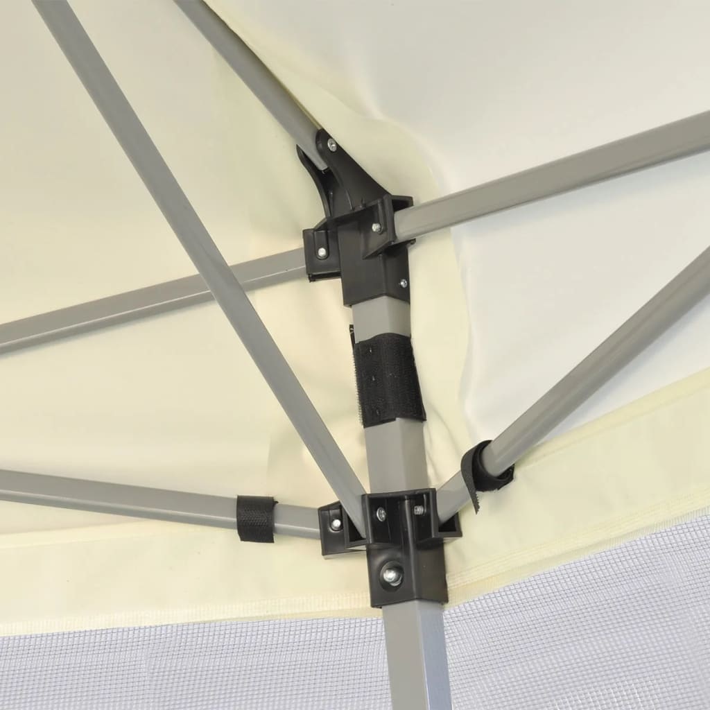 VidaXL Partytent pop-up zeshoekig met 6 zijwanden 3,6x3,1 m crèmewit