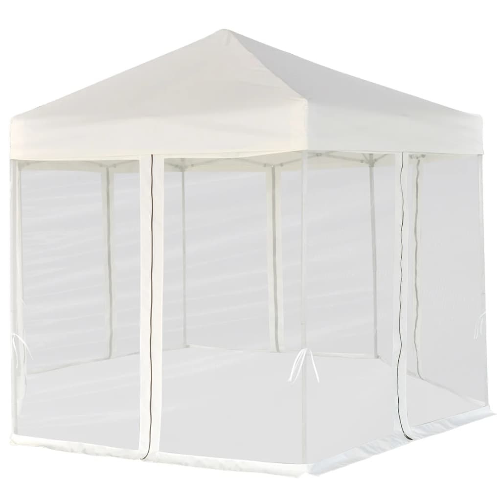 vidaXL Partytent pop-up zeshoekig met 6 zijwanden 3,6x3,1 m crèmewit