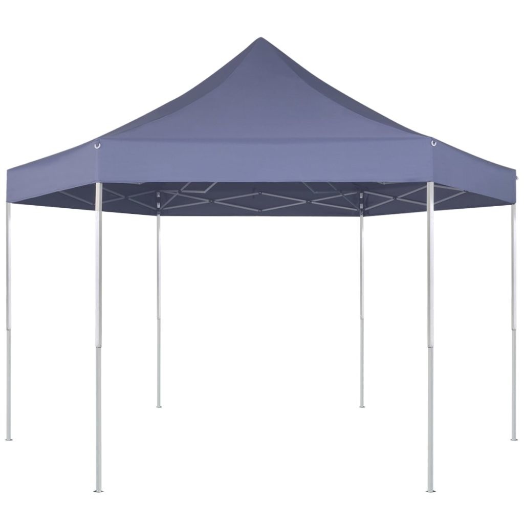 vidaXL Partytent pop-up opvouwbaar zeshoekig donkerblauw 3,6 x 3,1 m