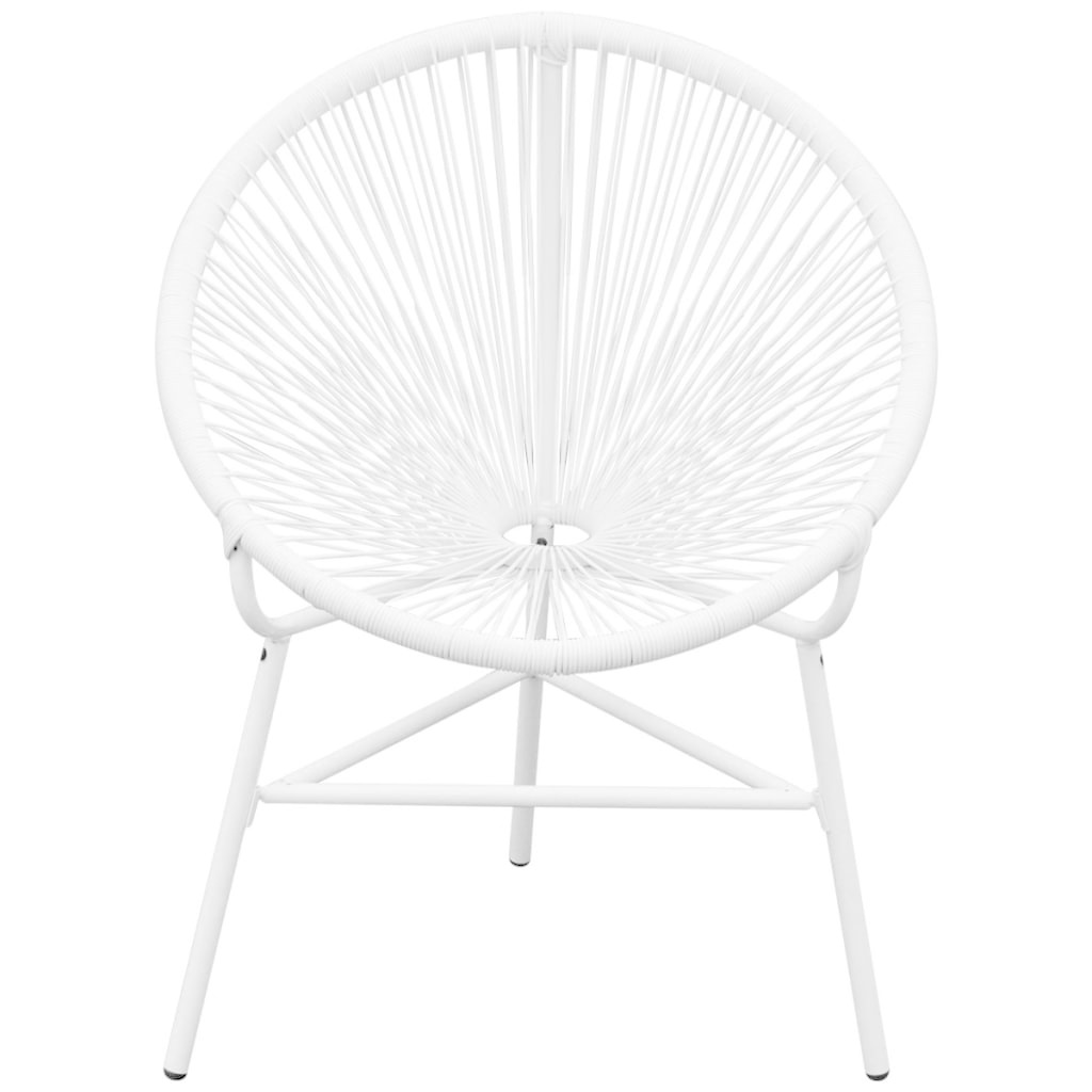 vidaXL Tuinmaanstoel poly rattan wit