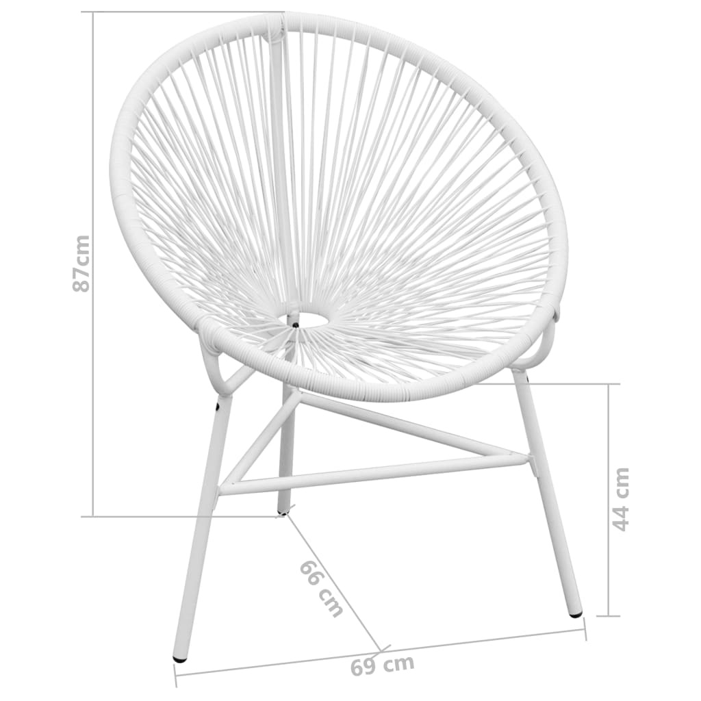 vidaXL Tuinmaanstoel poly rattan wit