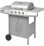 vidaXL Gasbarbecue 4+1 kookzone zilver