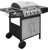 vidaXL Gasbarbecue 4+1 kookzone zwart en zilver