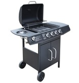 vidaXL Gasbarbecue 4+1 kookzone zwart