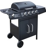 vidaXL Gasbarbecue 4+1 kookzone zwart