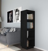 vidaXL Boekenkast/kamerscherm 40x35x135 cm massief grenenhout zwart