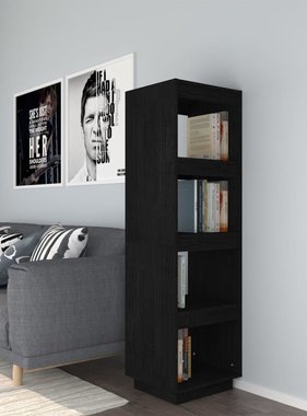 vidaXL Boekenkast/kamerscherm 40x35x135 cm massief grenenhout zwart