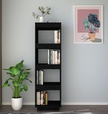 vidaXL Boekenkast/kamerscherm 40x35x135 cm massief grenenhout zwart