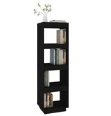 vidaXL Boekenkast/kamerscherm 40x35x135 cm massief grenenhout zwart