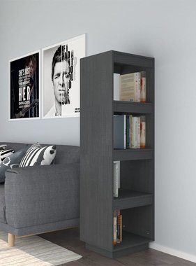 vidaXL Boekenkast/kamerscherm 40x35x135 cm massief grenenhout grijs