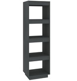 vidaXL Boekenkast/kamerscherm 40x35x135 cm massief grenenhout grijs