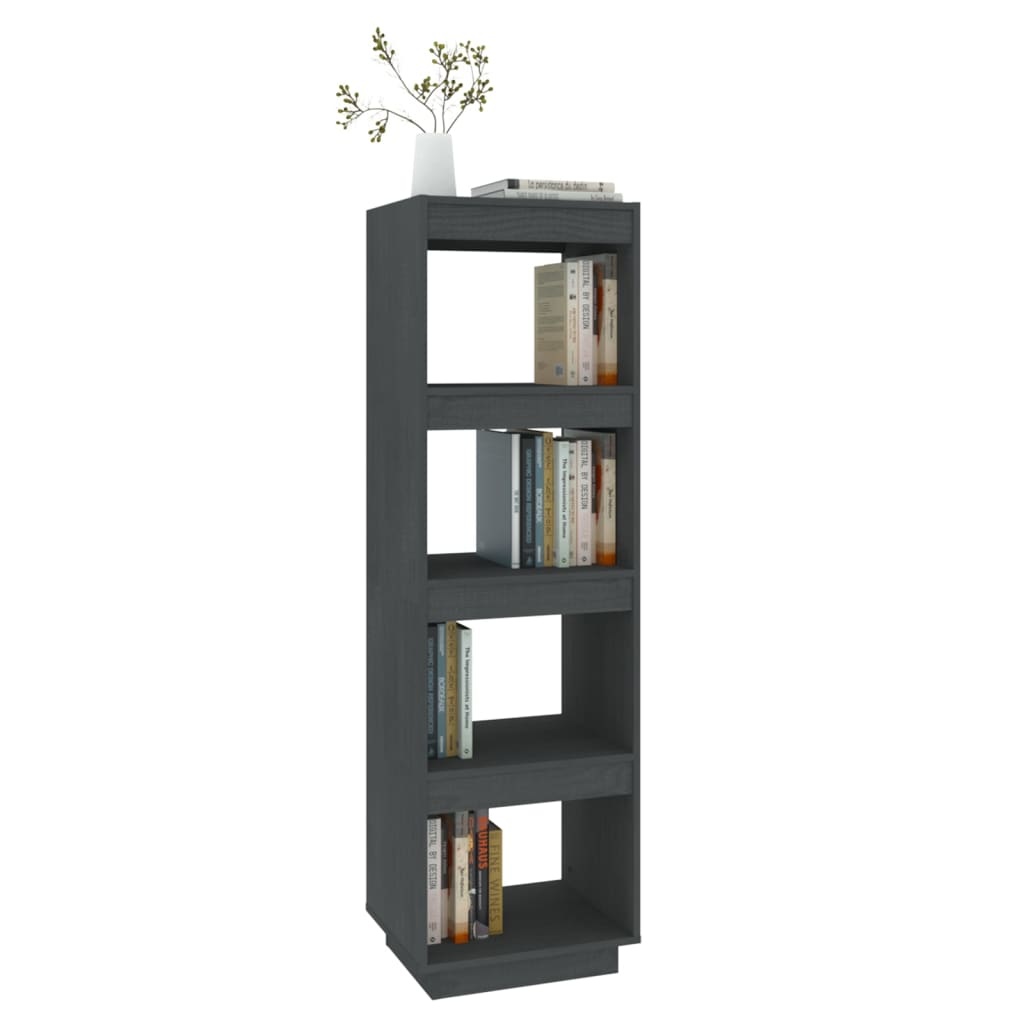 vidaXL Boekenkast/kamerscherm 40x35x135 cm massief grenenhout grijs