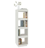 vidaXL Boekenkast/kamerscherm 40x35x135 cm massief grenenhout wit