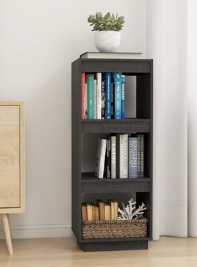 vidaXL Boekenkast/kamerscherm 40x35x103 cm massief grenenhout grijs