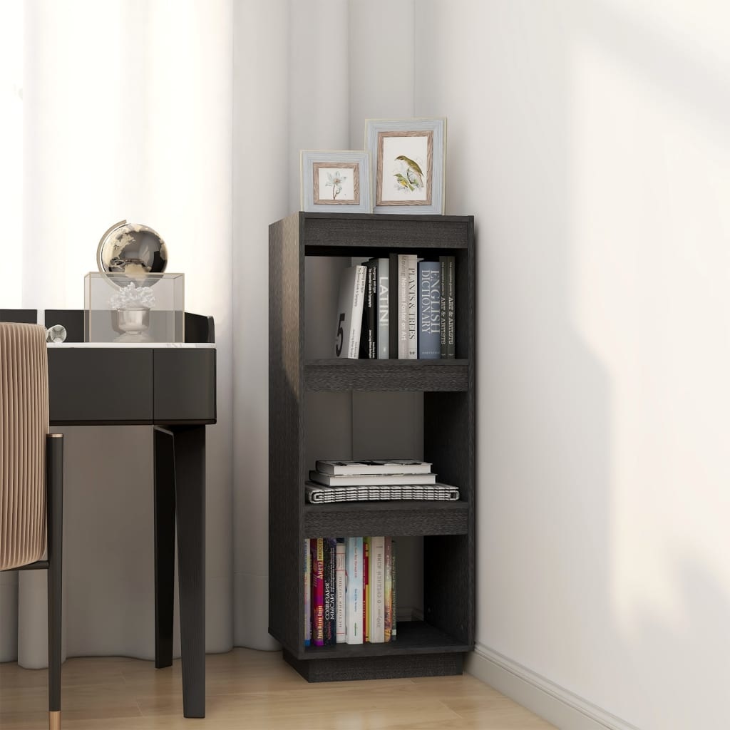 vidaXL Boekenkast/kamerscherm 40x35x103 cm massief grenenhout grijs