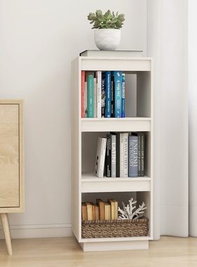 vidaXL Boekenkast/kamerscherm 40x35x103 cm massief grenenhout wit