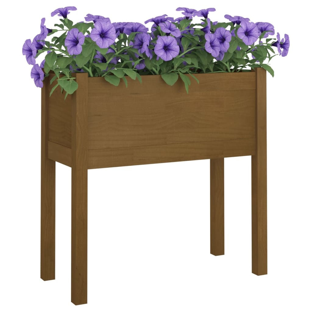 vidaXL Plantenbak 70x31x70 cm massief grenenhout honingbruin