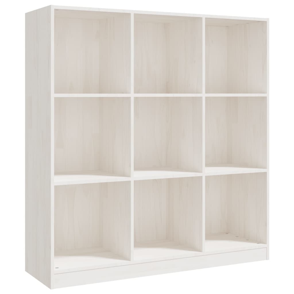 vidaXL Boekenkast/kamerscherm 104x33,5x110 cm massief grenenhout wit