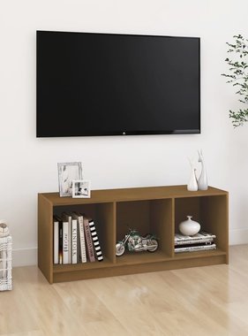 VidaXL Tv-meubel 104x33x41 cm massief grenenhout honingbruin