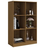 vidaXL Boekenkast 70x33x110 cm massief grenenhout honingbruin