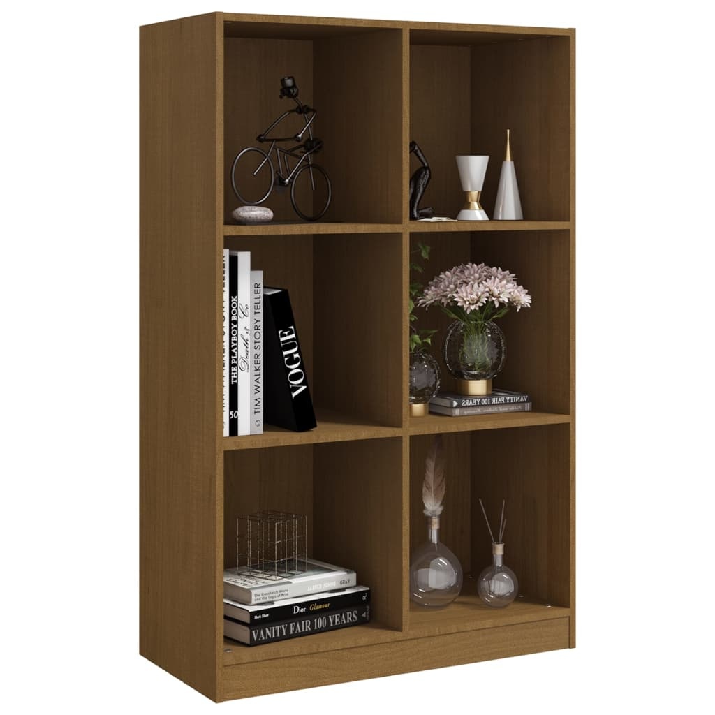 vidaXL Boekenkast 70x33x110 cm massief grenenhout honingbruin